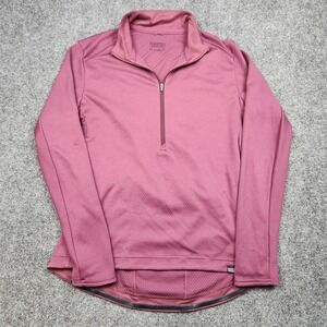 Patagonia Capilene Cycling Bike Jersey Womens Large Pink 1/4 Zip Thermal Top